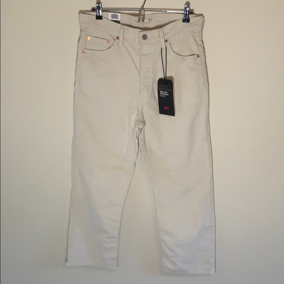 Levi’s | NWT Ribcage Straight Ankle Corduroy Cream - Picture 4 of 8